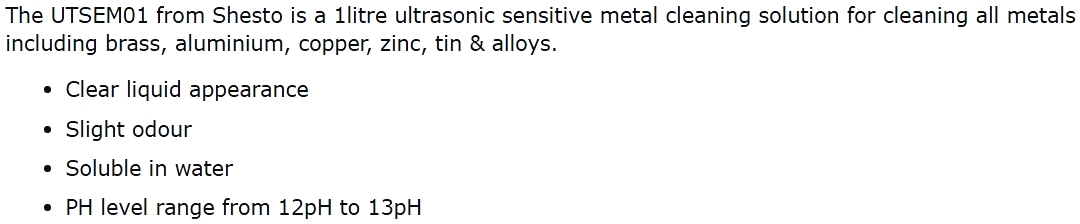נוזל ניקוי לאמבטיות אולטראסוניות SHESTO UTSEM01 UTSEM05